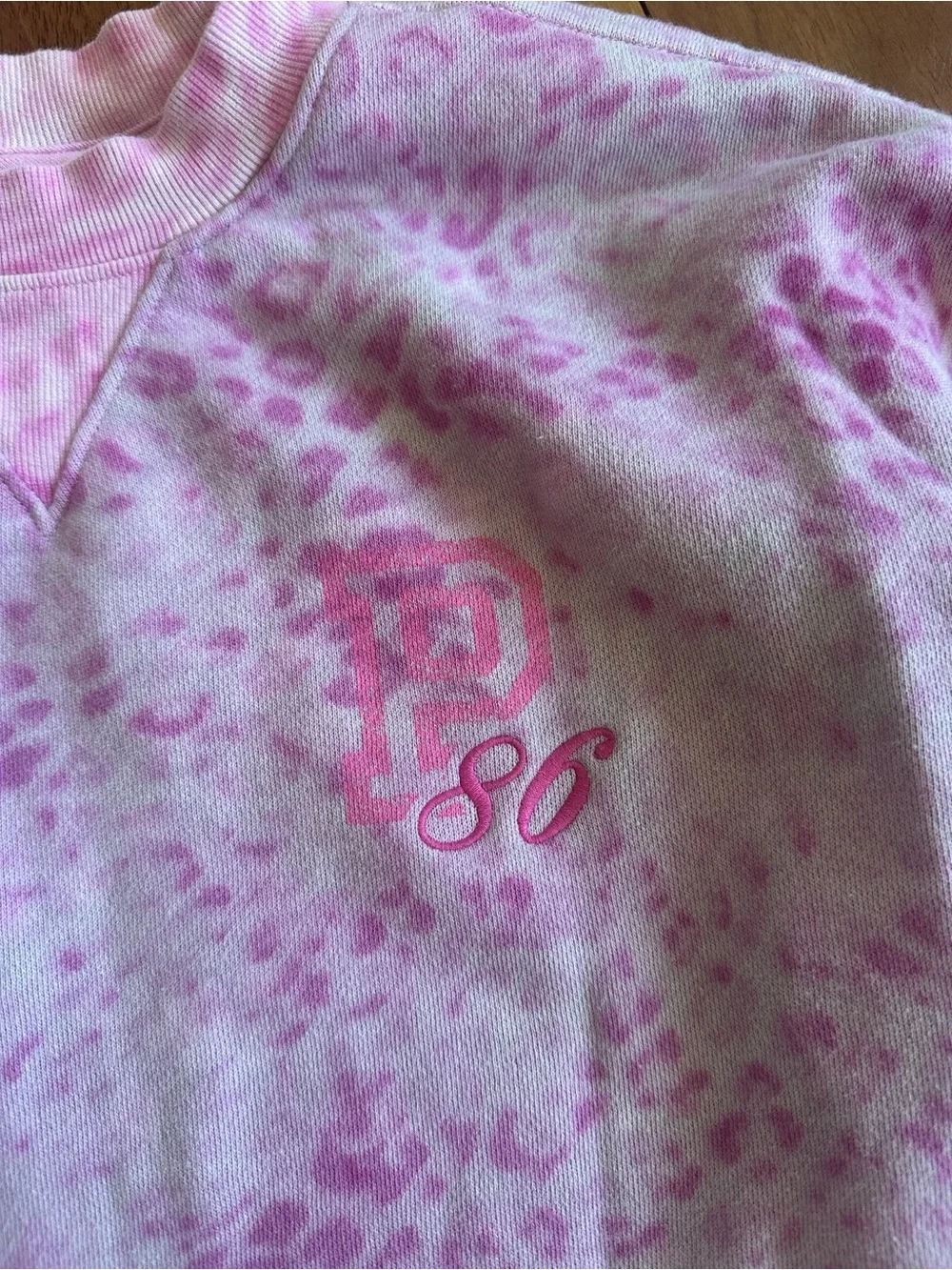 PINK Victorias Secret Pink Tie-Dye Leopard Crewneck Sweatshirt
